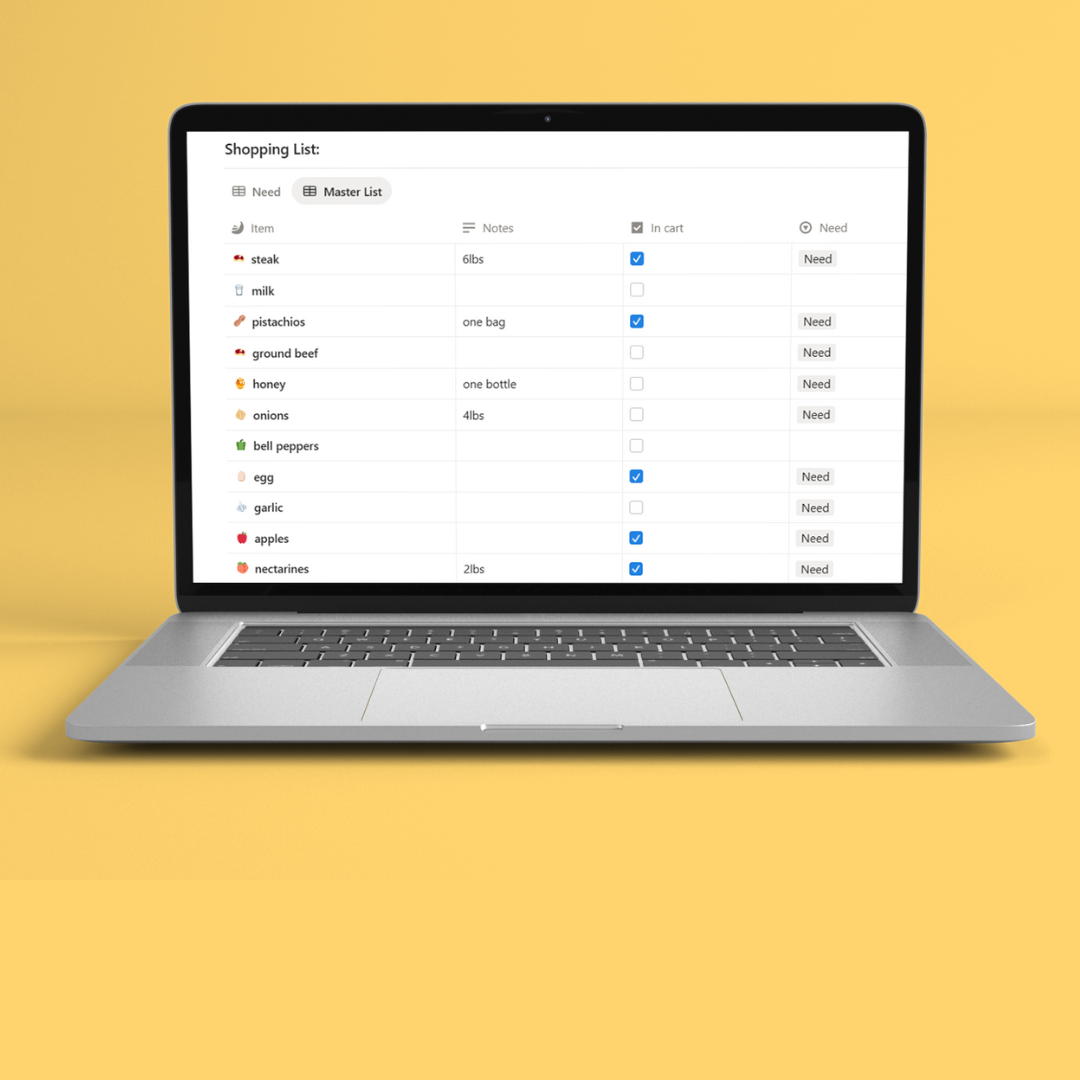 Meal Mastery (Notion meal planner)